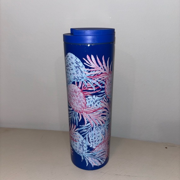 Lilly Pulitzer Blue and Pink Pineapple Tumbler - Picture 4 of 7